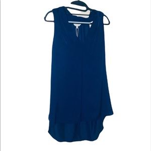 NWT Max Studio: Large Navy Blue Silky Sleeveless Blouse